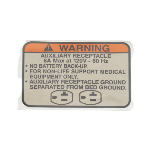 Label, Warning, Aux Receptacle