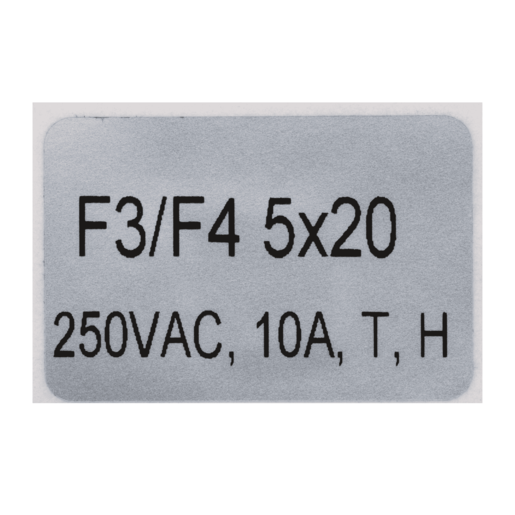 Label Fuse 2X10 At H 250V AC