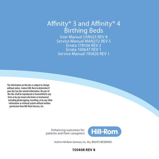 Service/User Manual, CD, Affinity 3 & 4