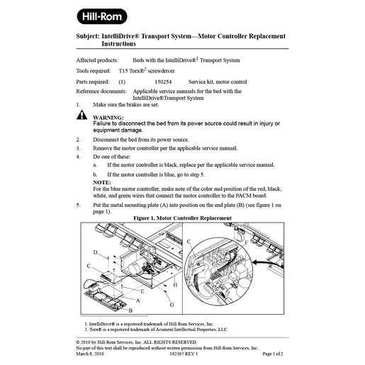Motor Control Replacement Instruction