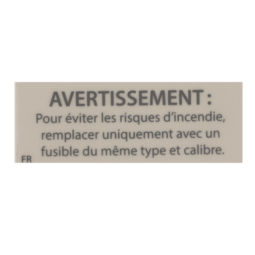 Label, UL Warning Fuse, French