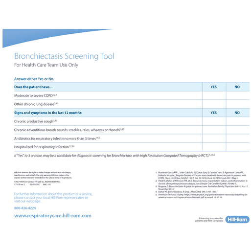 Bronchiectasis Pt Screen Tool