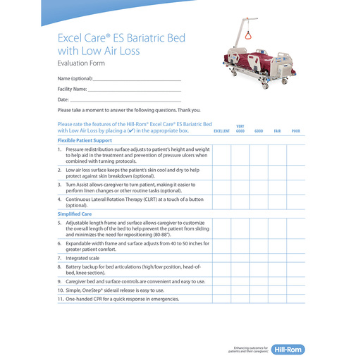 Excel Care Bed Eval Form, US
