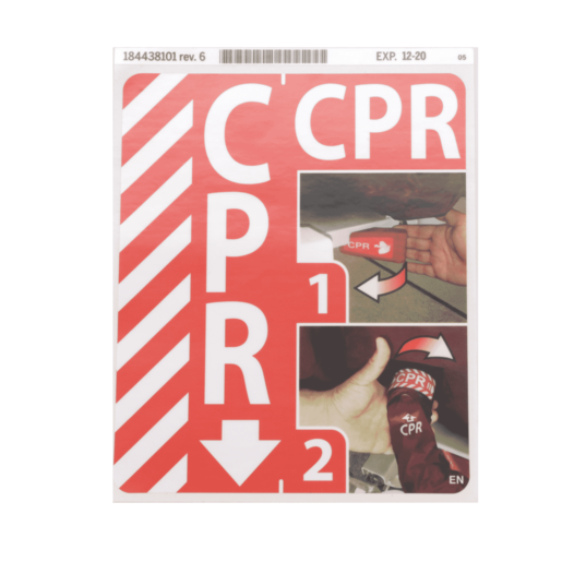 Label, CPR Instructions, English
