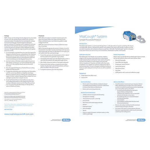 Vitalcough Sample Procedure Protocol Sheet