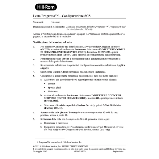 Instruction Sheet, Progressa PCB Cnfg, Italian