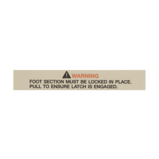 Label, Caution Slideoff Foot Sect