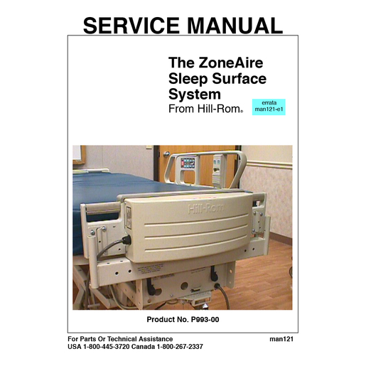 Service Manual, Zoneaire Sleep Surface