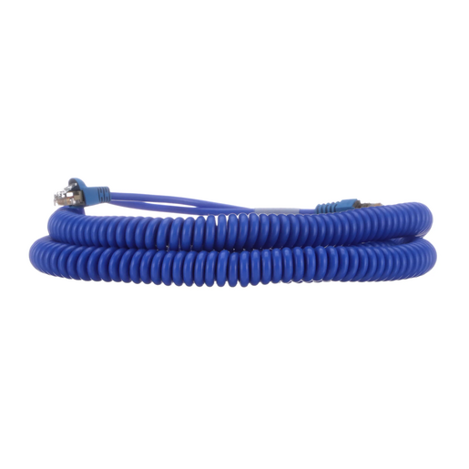 4 ft. Coiled Cable, TIA 568, Blue
