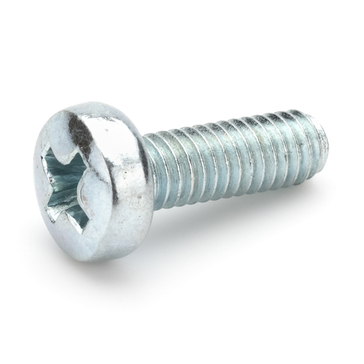 Screw, Pan Head, Phillips, M4x0.7x12mm Stainless, ZN coated