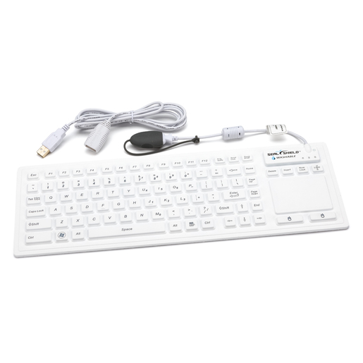 Waterproof US Keyboard White Touchpad LED Backlit USB