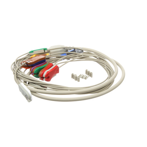 Stress Patient Resting ECG Cable, 10 Lead, AHA, Pinch